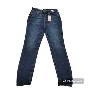 NWT - Judy Blue High Waist Skinny Jean Button Fly Raw Hem - Size 9/29